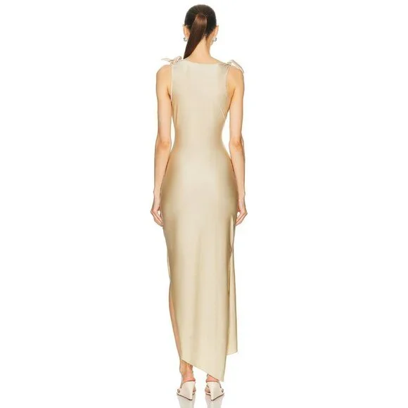 Coperni Gold Asymmetrical Gown with Slit - Picture 3 of 16